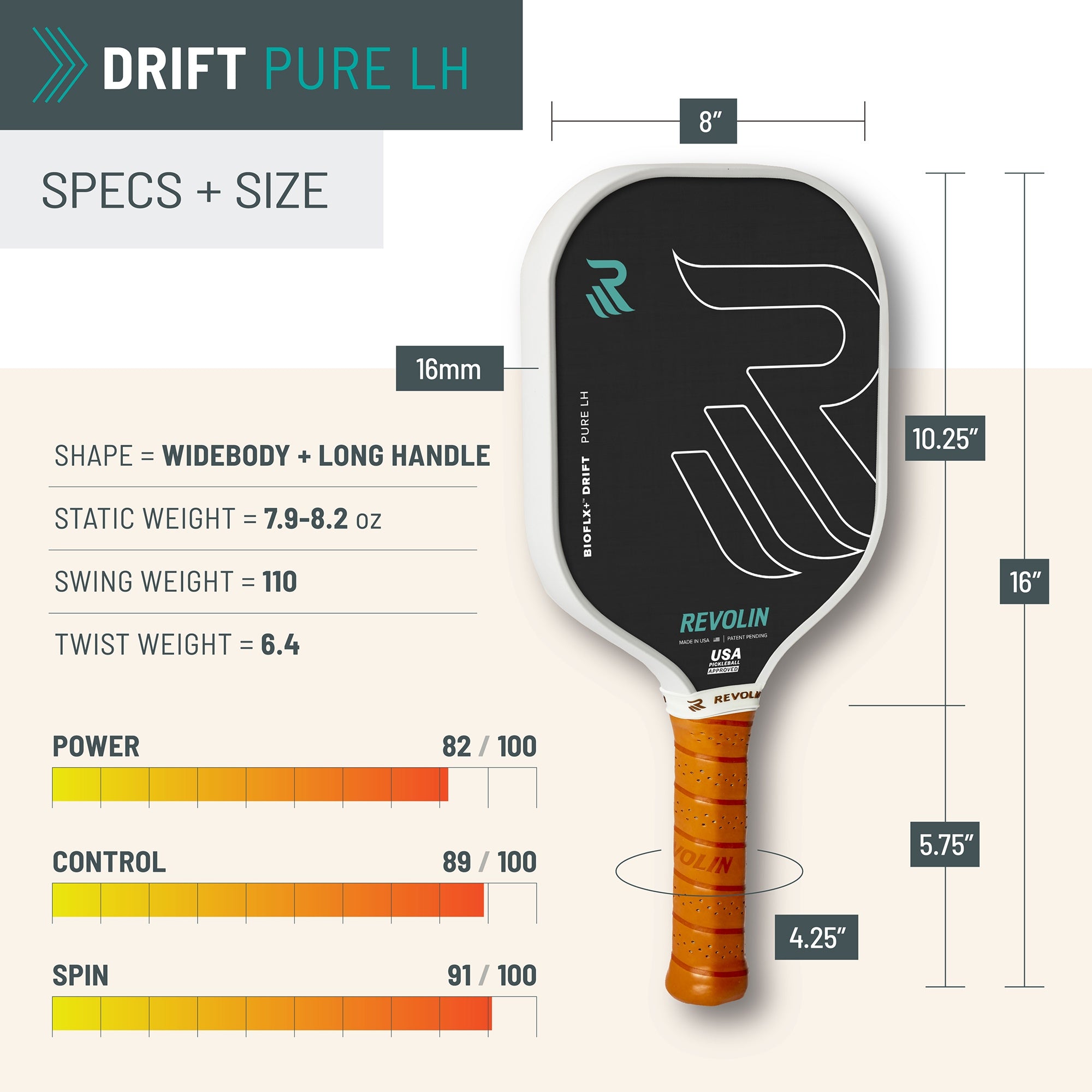 Drift Pure LH Pickleball Paddle