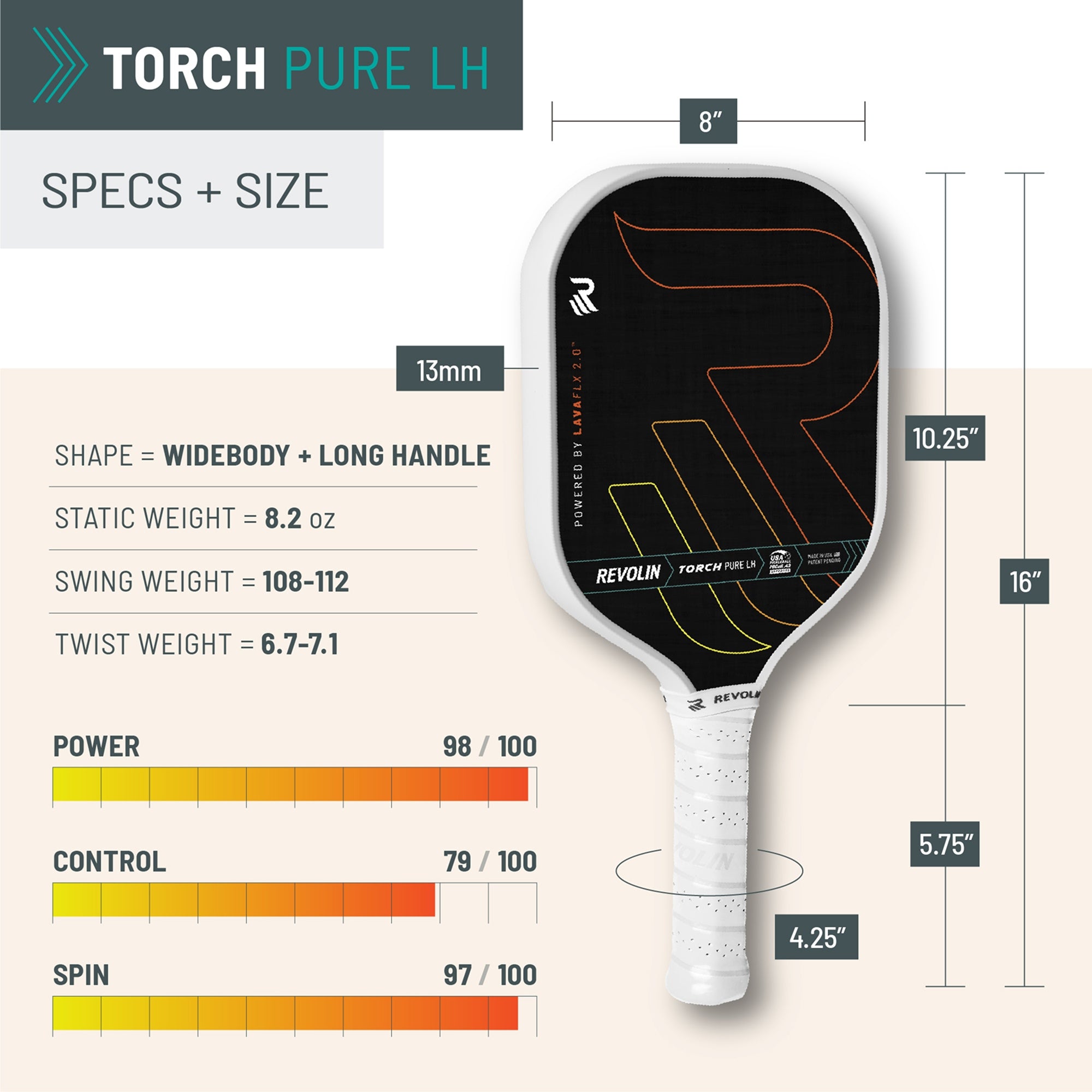 Oops! Torch Pure LH Pickleball Paddle (PRESIDENT'S PICK)